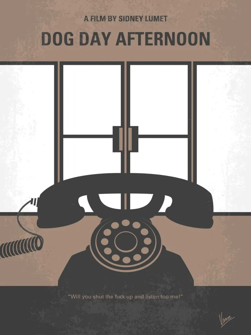 No479 My Dog Day Afternoon minimal movie poster Alu-Dibond von Chungkong