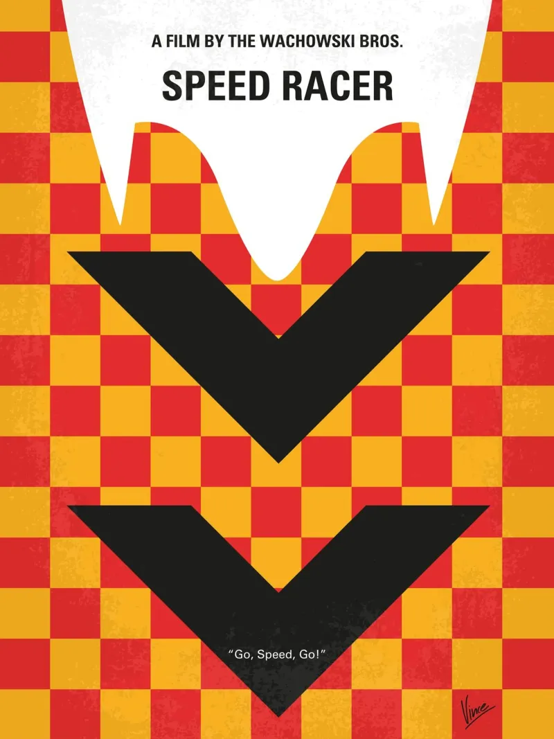 No482 My Speed Racer minimal movie poster alluminio dibond da Chungkong