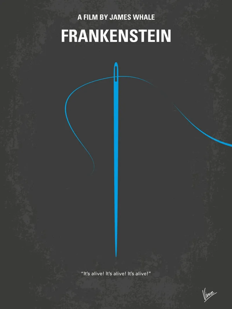 No483 My Frankenstein minimal movie poster plexiglass da Chungkong