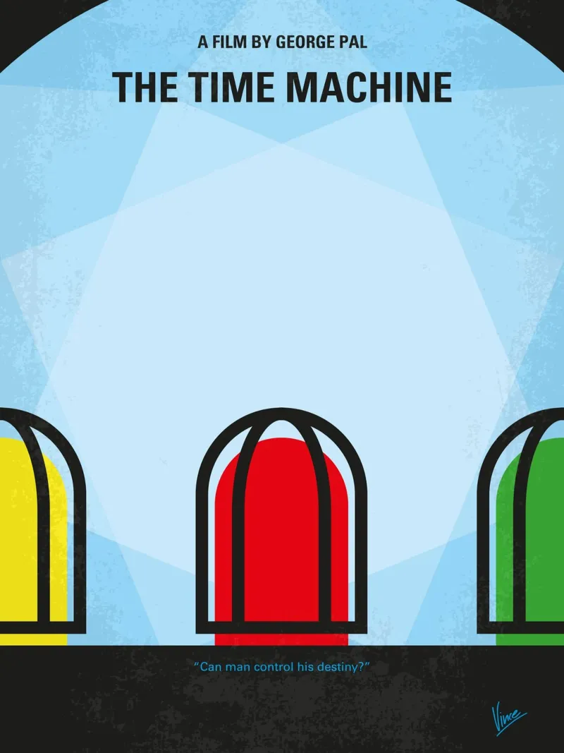 No489 My The Time Machine minimal movie poster carta hahnemühle da Chungkong