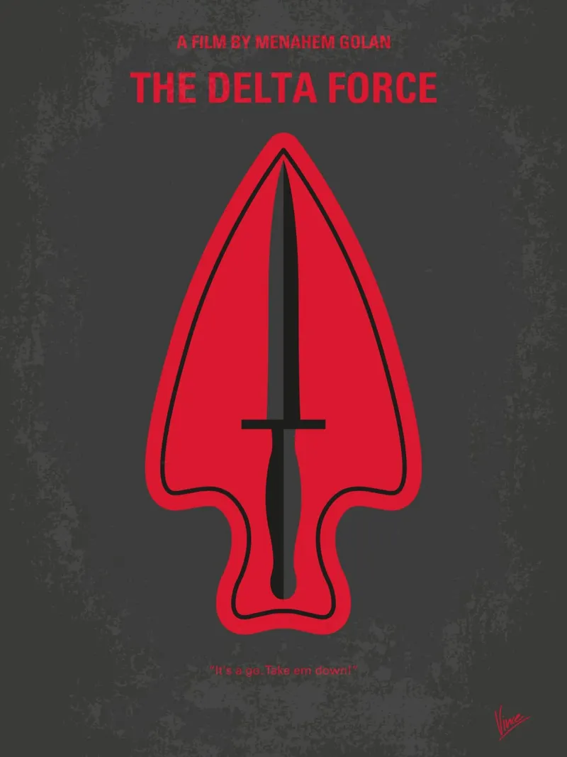 No493 My The Delta Force minimal movie poster carta hahnemühle da Chungkong
