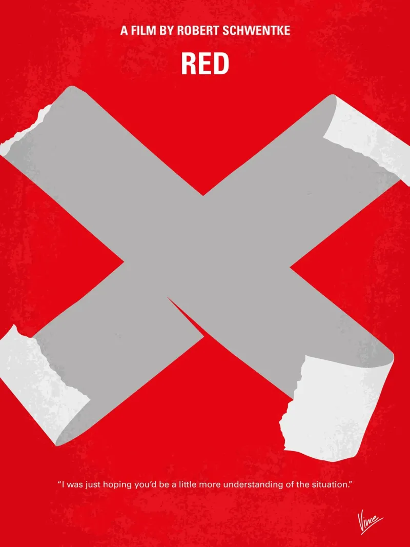 No495 My RED minimal movie poster carta hahnemühle da Chungkong