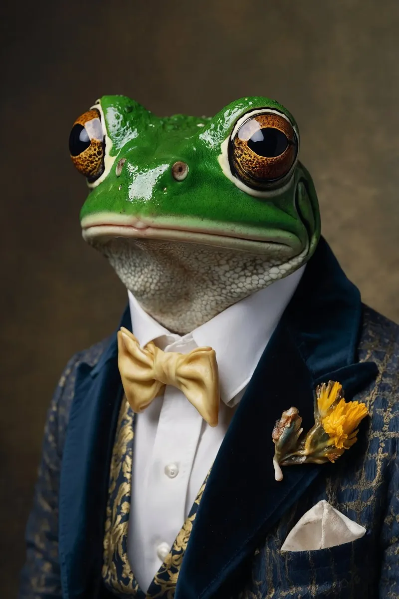 Sir Leopold Ribbitson - Il ritratto della nobile rana carta hahnemühle da Beasts of Nobility