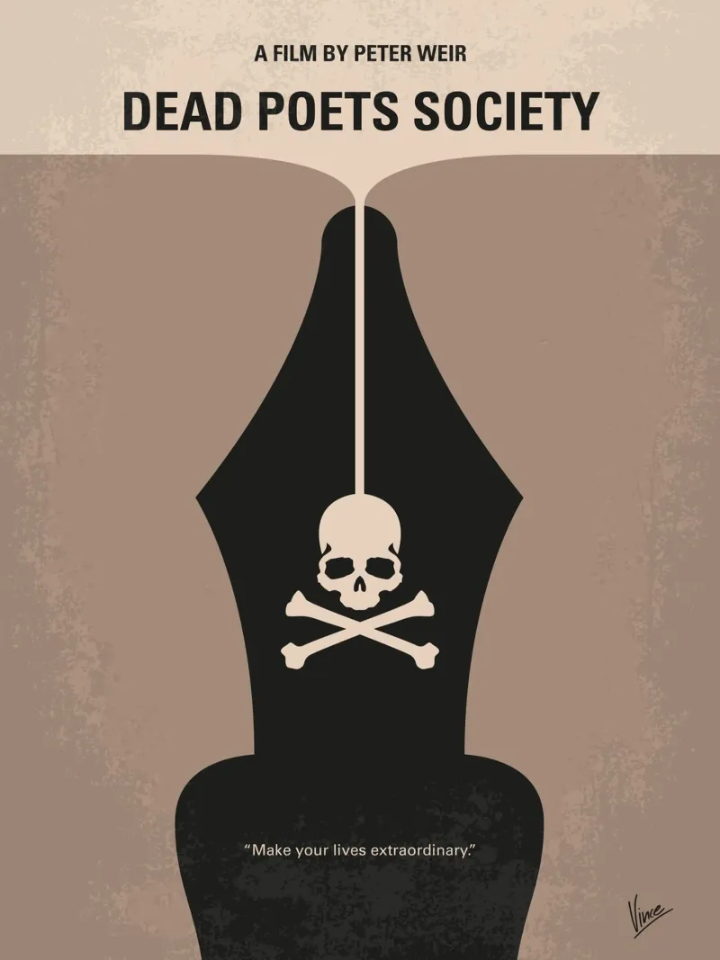No486 My Dead Poets Society minimal movie poster tela con Cornice a cassetta da Chungkong
