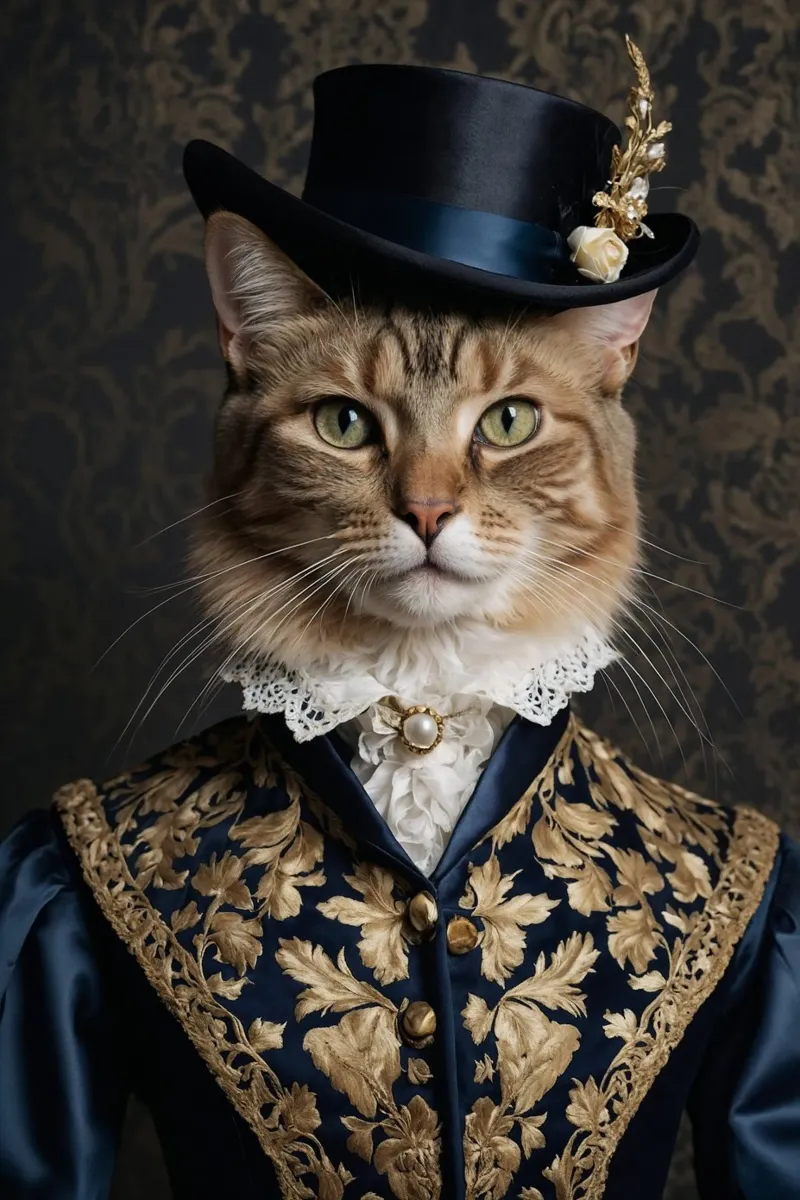 Lady Felicity Whiskers - Das königliche Katzenporträt Poster von Beasts of Nobility