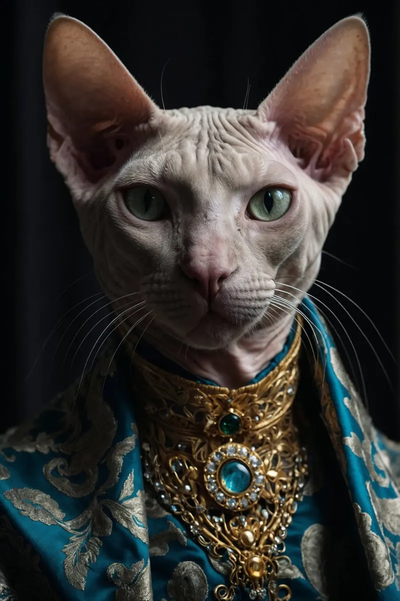 Kaiserin Sphinxia - Das königliche Sphynx-Katzenporträt Poster von Beasts of Nobility