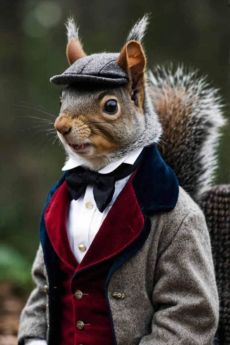 Mr. Chester Nuttingham – The Charming Squirrel Portrait canvas with Floater frame by Beasts of Nobility