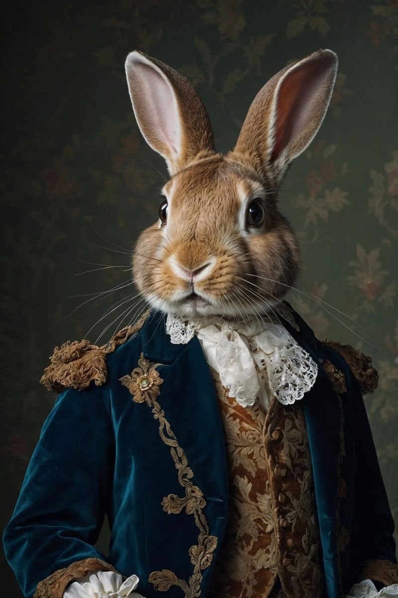 Sir Hoppington – The Noble Rabbit Portrait poster by Beasts of Nobility
