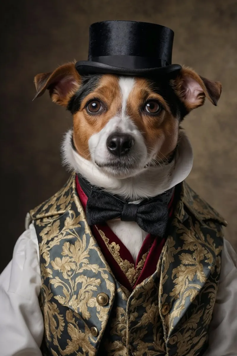 Sir Barkley – The Dapper Dog Portrait canvas with Floater frame by Beasts of Nobility