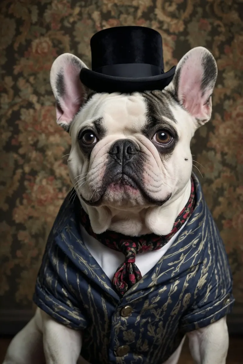 Sir Barkston – The Dapper Bulldog Portrait canvas with Floater frame by Beasts of Nobility