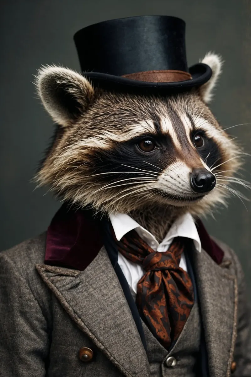 Herr Roderick Raccoon - Das schlaue Waschbär-Porträt Poster von Beasts of Nobility