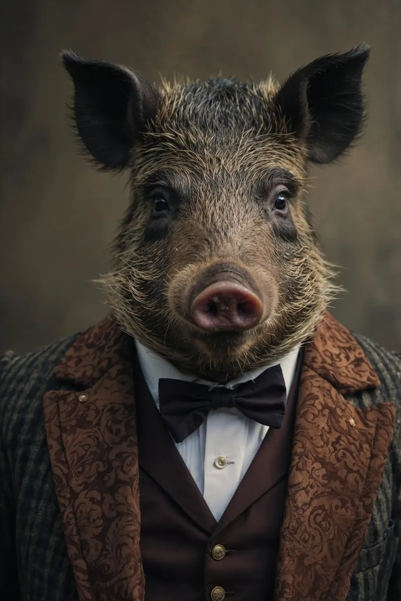 Lord Bristleworth – The Noble Wild Boar Portrait hahnemühle by Beasts of Nobility