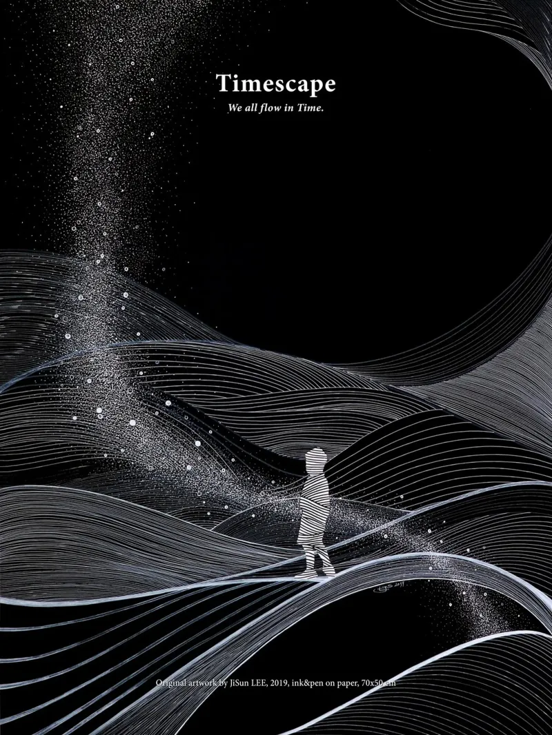 Timescape - 1 poster con telaio in legno da artleejisun