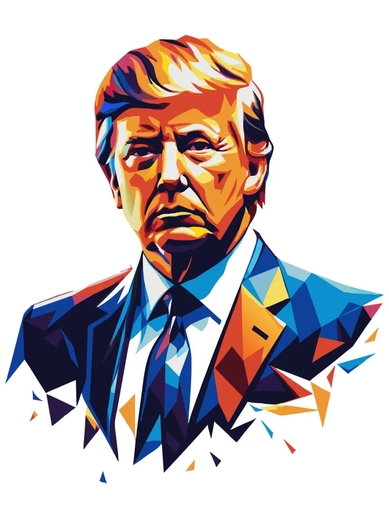Donald Trump In WPAP Pop Art pellicola backlit da vectorartnesia