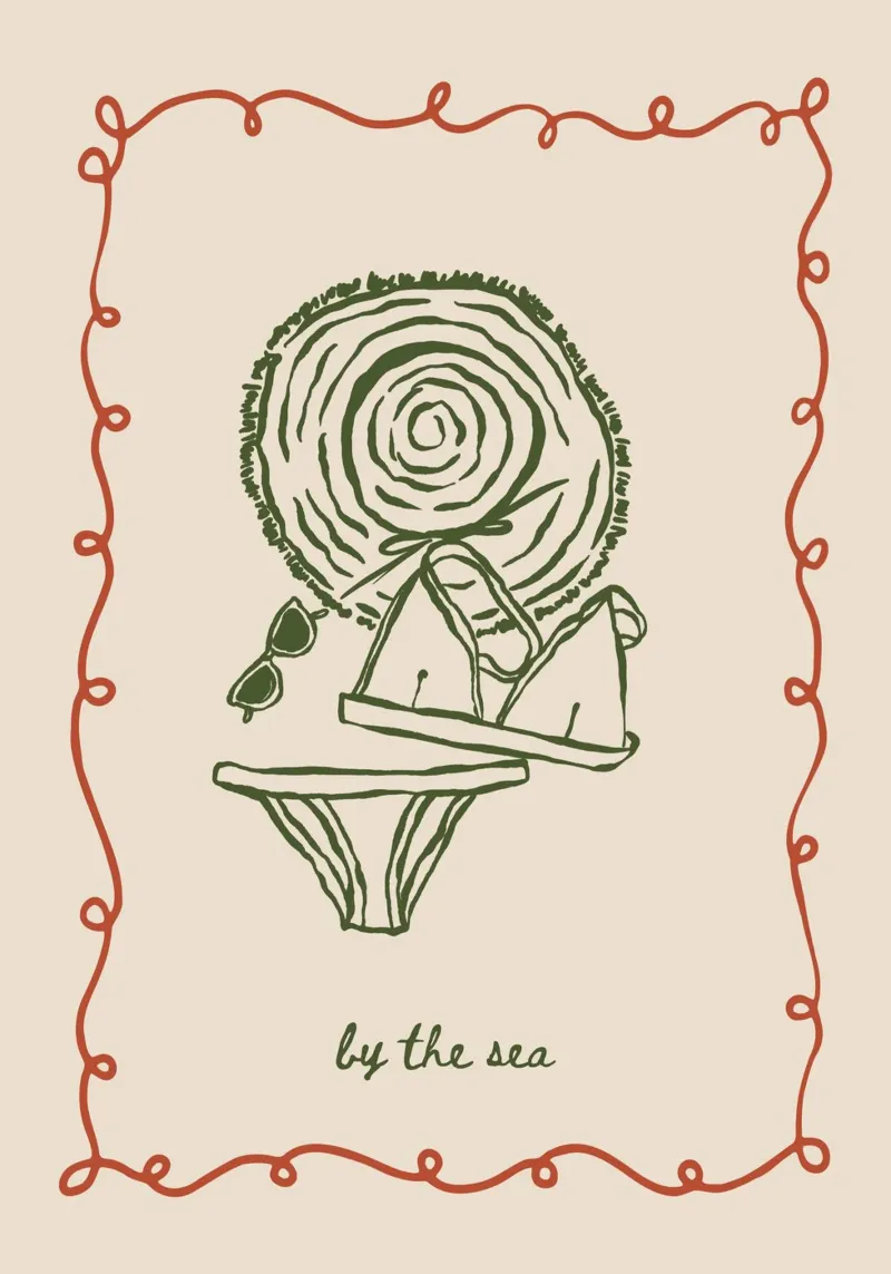 Boho Vacation 7 By the Sea tela con Cornice a cassetta da Boho Print Collection