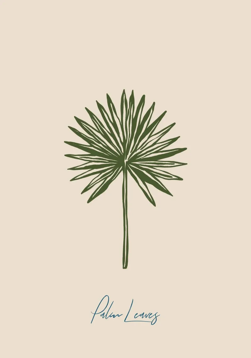 Boho Vacation 8 Palm Leaves poster da Boho Print Collection