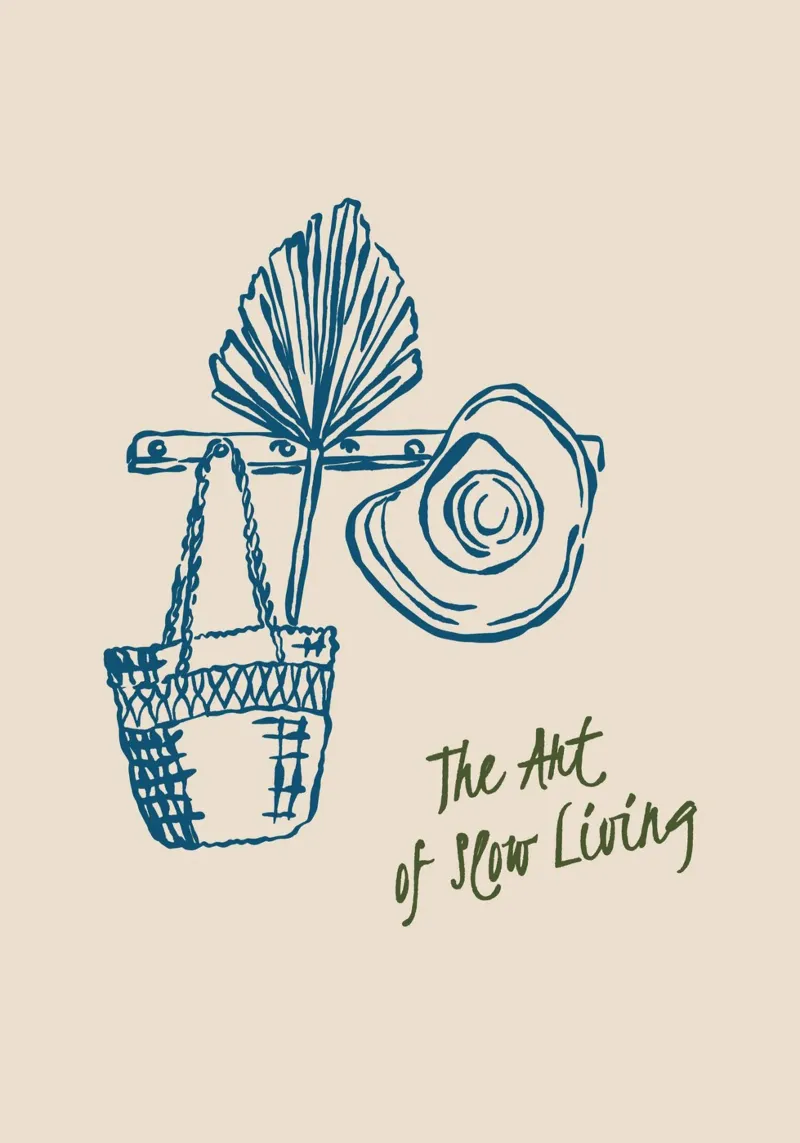 Boho Vacation 8 Slow Living poster con marco de madera de Boho Print Collection
