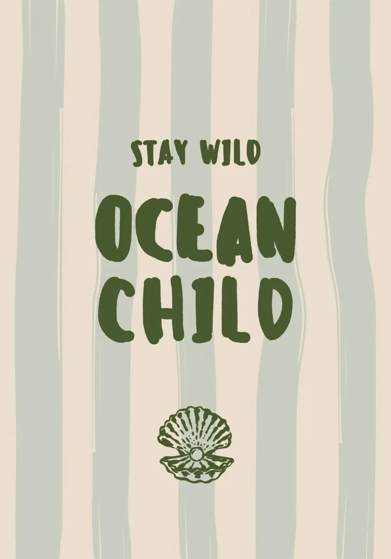 Boho Vacation 9 Ocean Child poster da Boho Print Collection