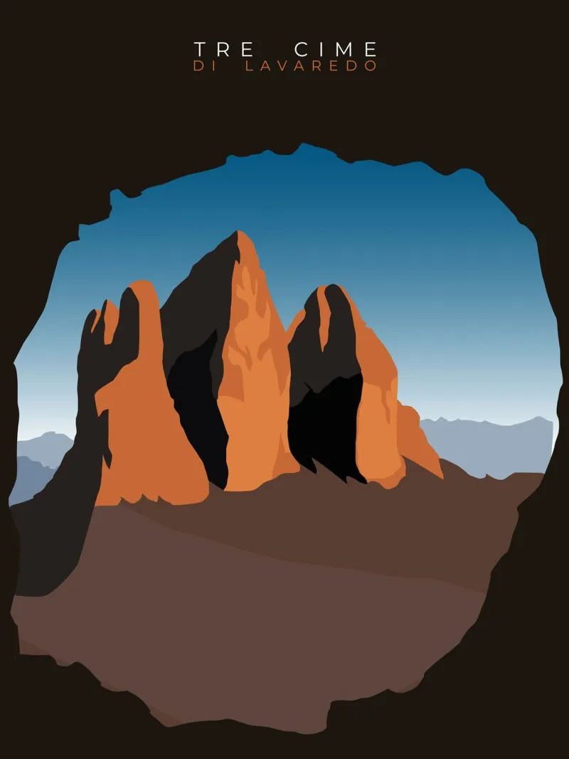 Tre Cime di Lavaredo pellicola backlit da minimalist designs