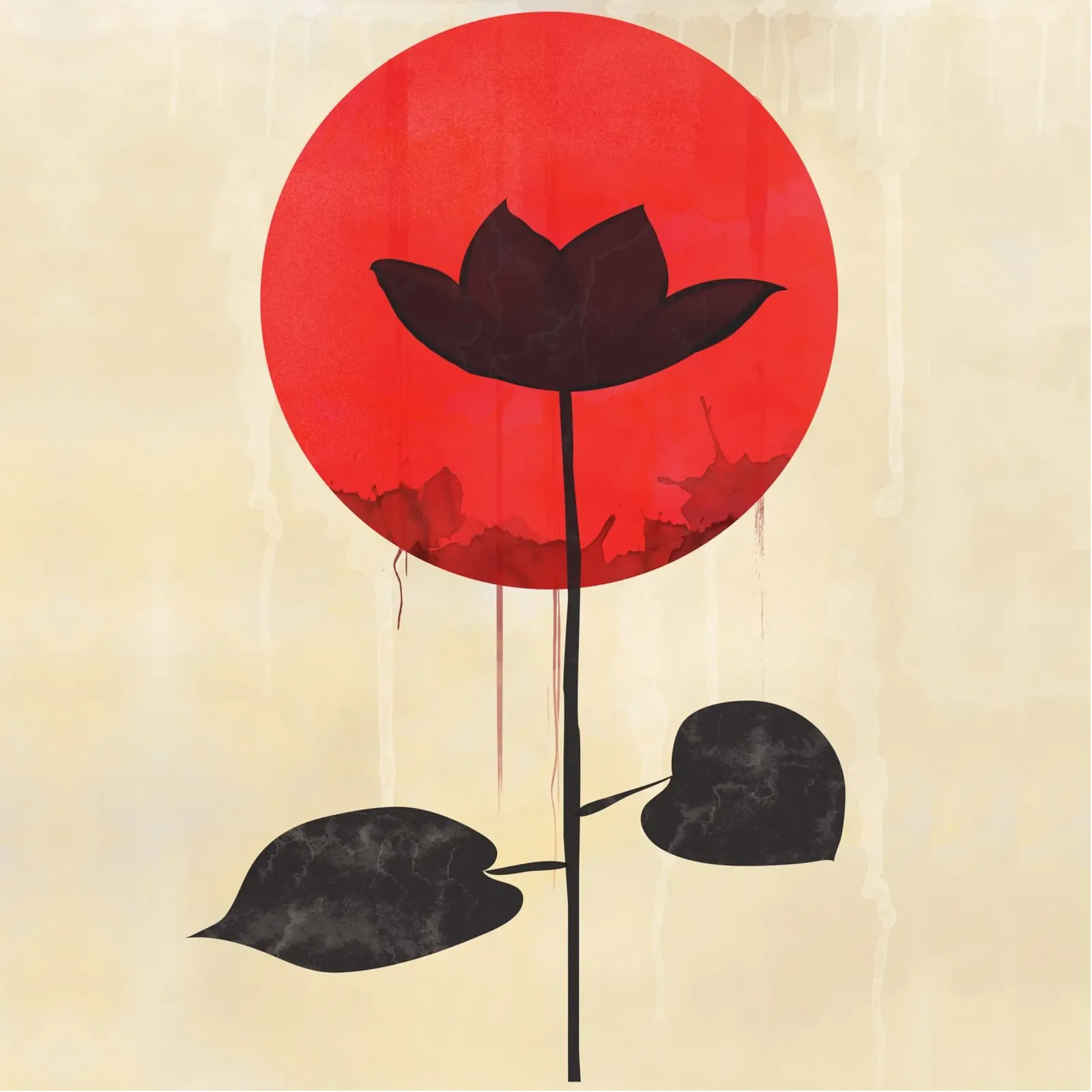 Flower on red poster with plastic frame by LaylaOzHome
