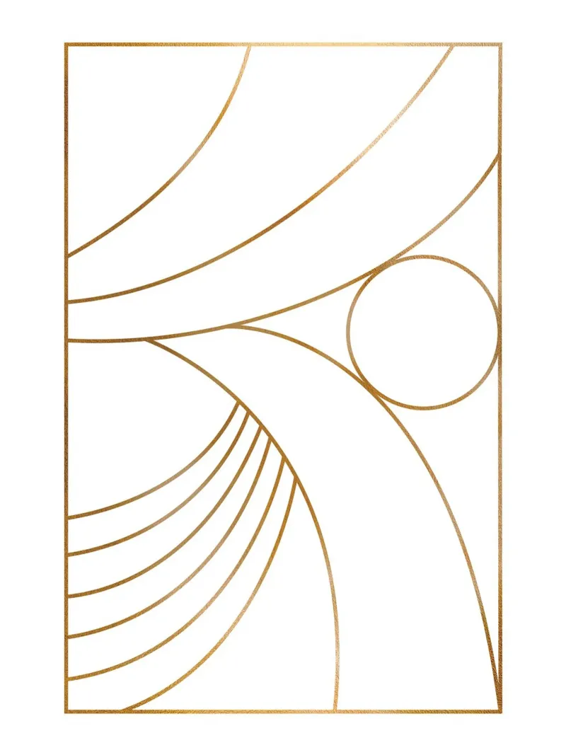 Linea minimalista in oro - Opera d'arte geometrica pellicola backlit da Whole©