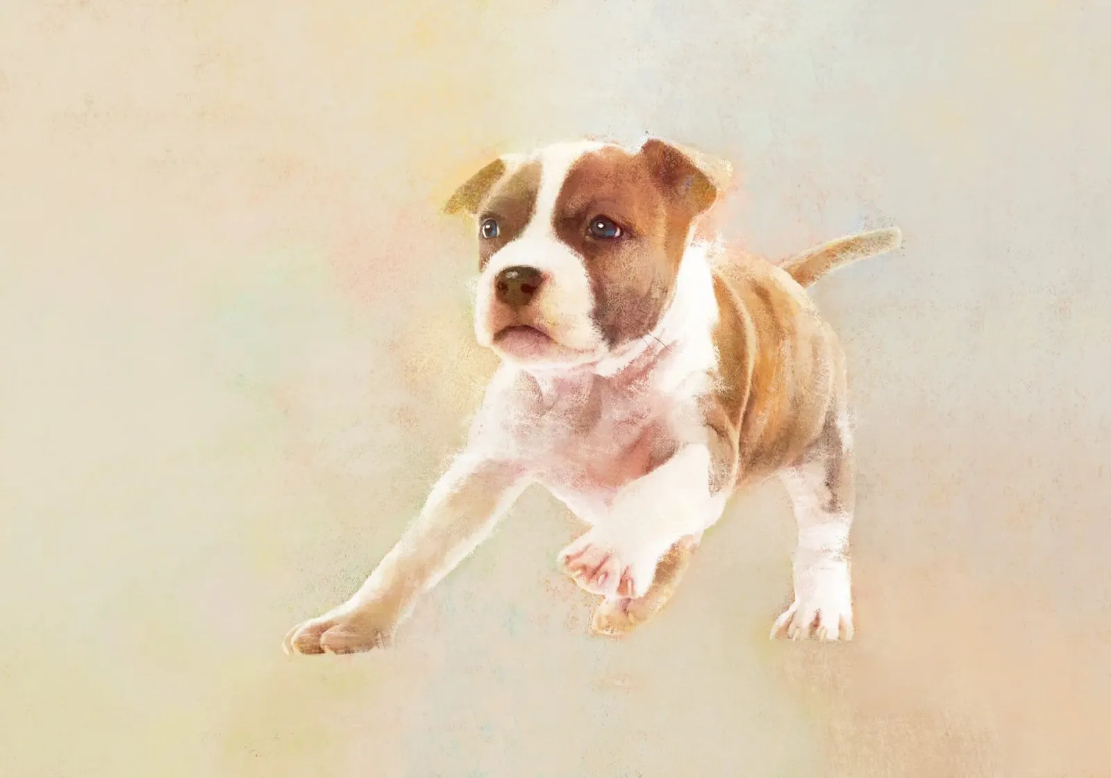 Un cucciolo giocoso in azione plexiglass da Artascy Art