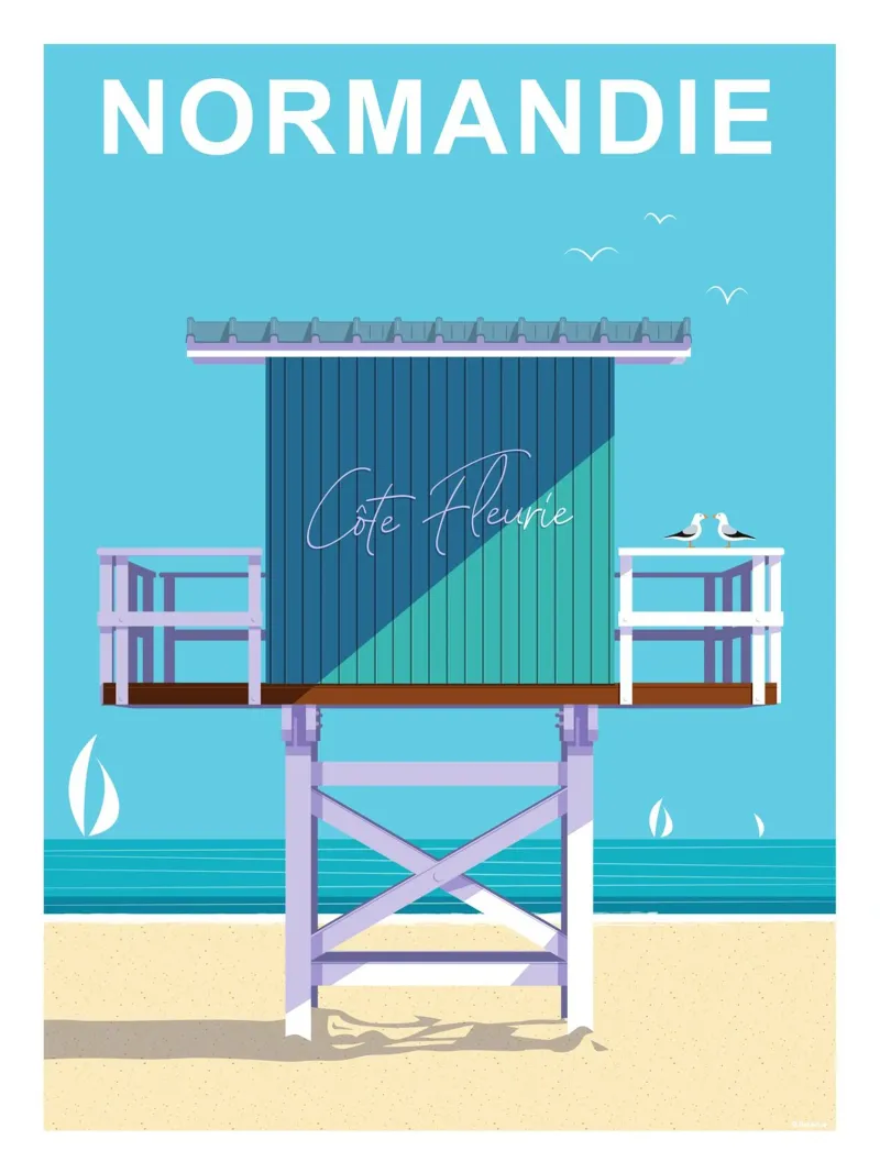 Normandie Côte Fleurie poster da Raphaël Delerue