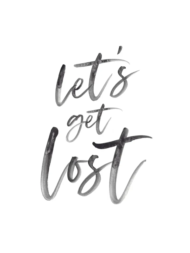 Let's Get Lost - Adventure Typography alu-dibond by Whole©