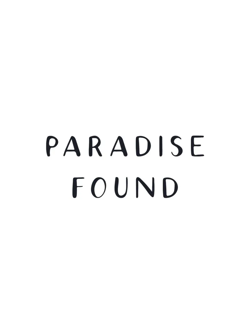 Paradise Found - Design tipografico minimalista pellicola backlit da Whole©