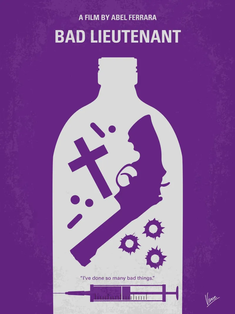 No509 My Bad Lieutenant minimal movie poster plexiglass da Chungkong