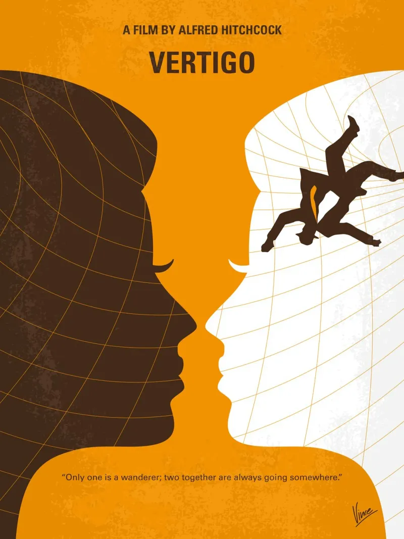 No510 My Vertigo minimal movie poster poster con telaio in plastica da Chungkong