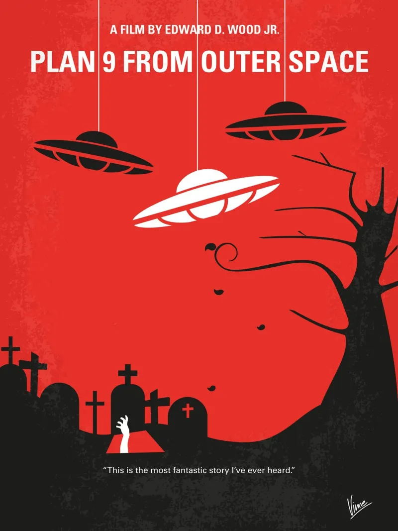 No518 My Plan 9 From Outer Space minimal movie poster carta hahnemühle da Chungkong