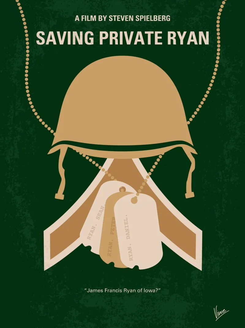 No520 My Saving Private Ryan minimal movie poster carta hahnemühle da Chungkong