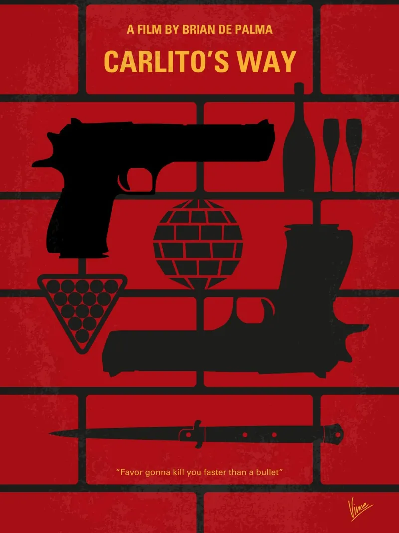 No530 My Carlitos Way minimal movie poster alluminio dibond da Chungkong