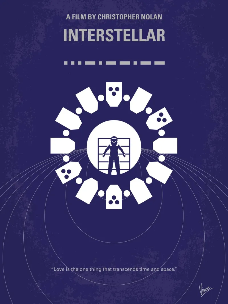 No532 My Interstellar minimal movie poster carta hahnemühle da Chungkong