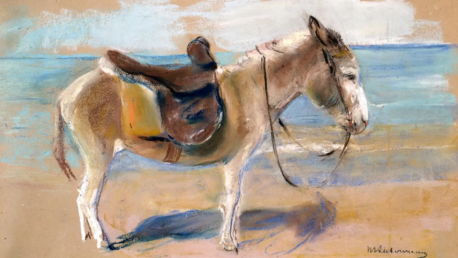 Max Liebermann: Asino sulla spiaggia di Noordwijk. 1908 pellicola backlit da ARTOTHEK