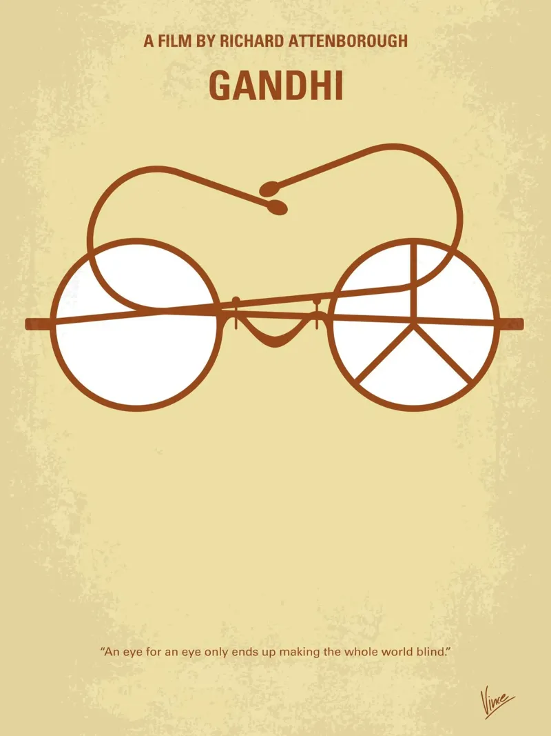 No543 My Gandhi minimal movie poster plexiglass da Chungkong