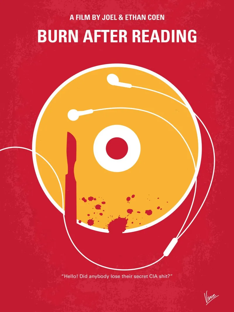 No547 My Burn After Reading minimal movie poster poster con telaio in plastica da Chungkong