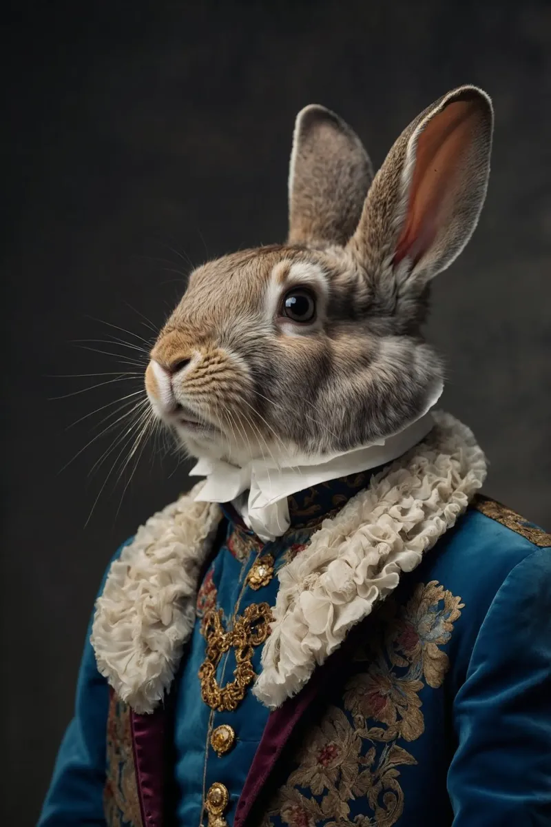 Sir Thistledown - La lepre aristocratica alluminio dibond da Beasts of Nobility