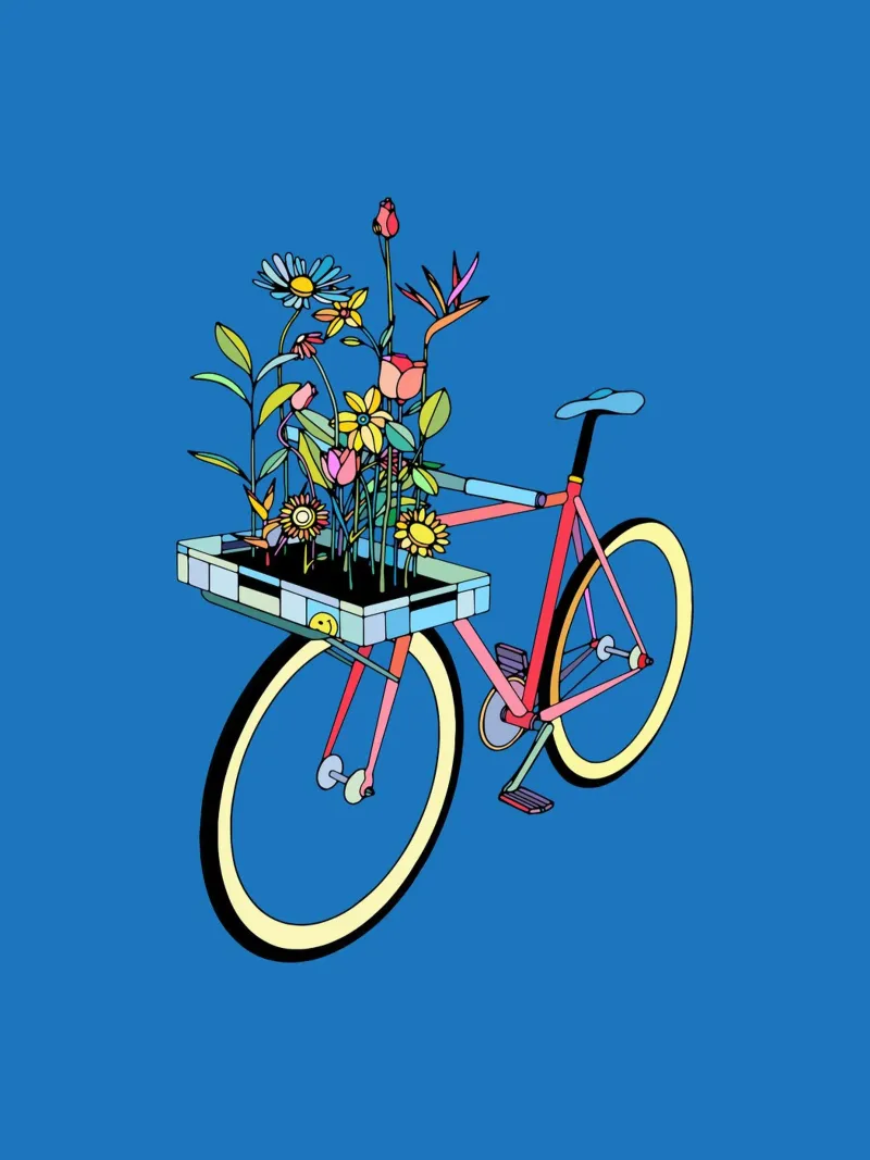 Bici e fiori poster da The Cyclist