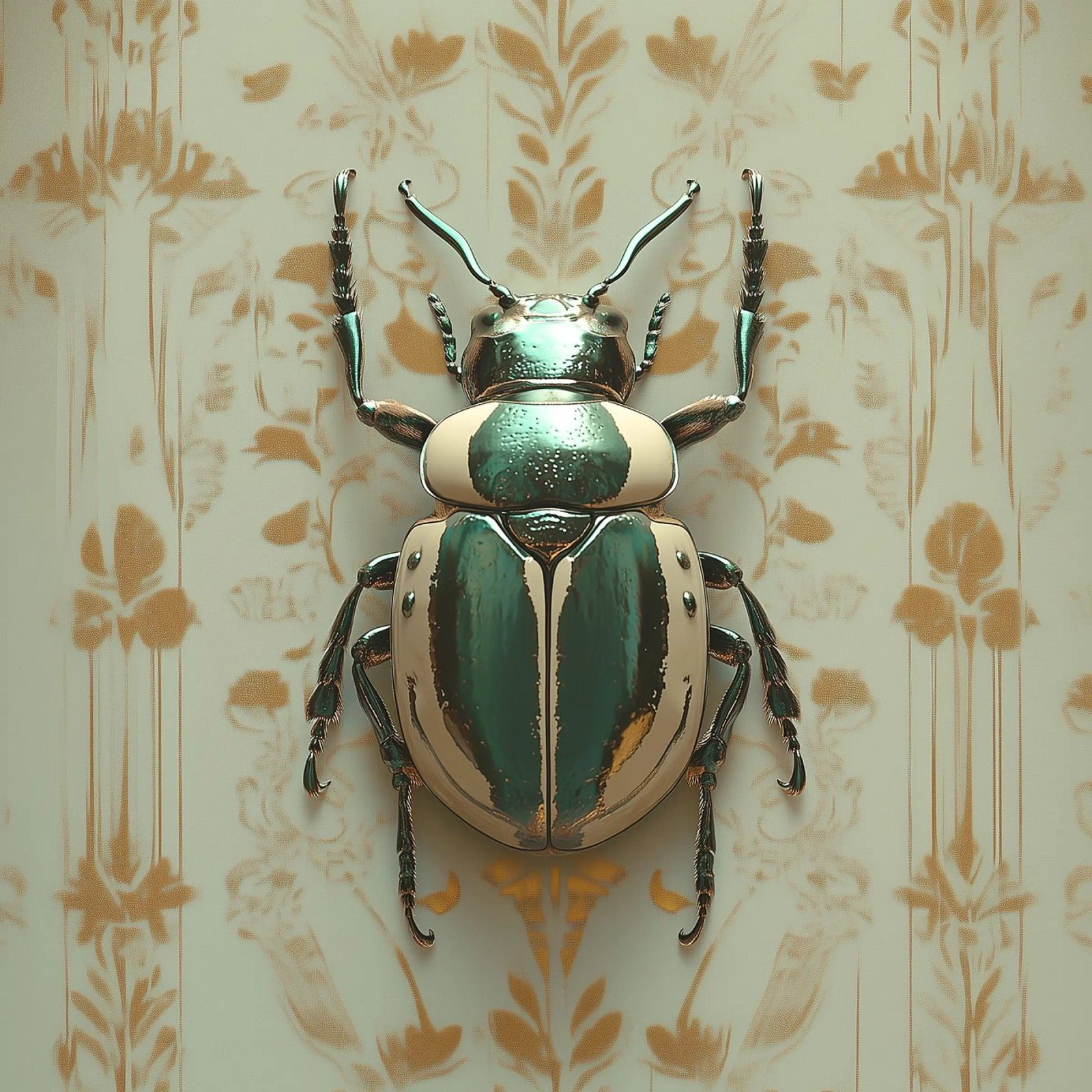 Vintage Jewerly beetle on wallpaper poster by Little Things