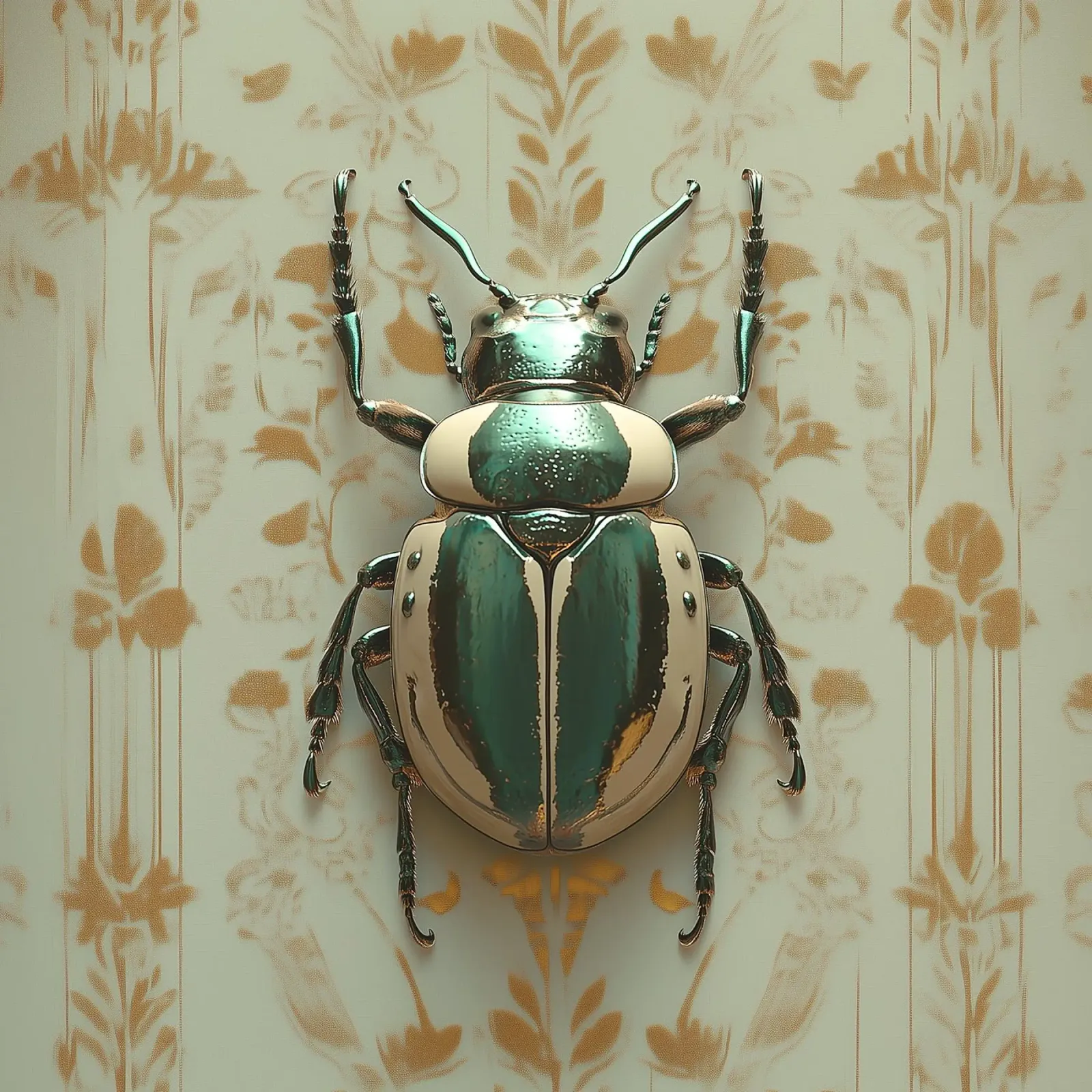 Vintage Jewerly beetle on wallpaper poster by Little Things