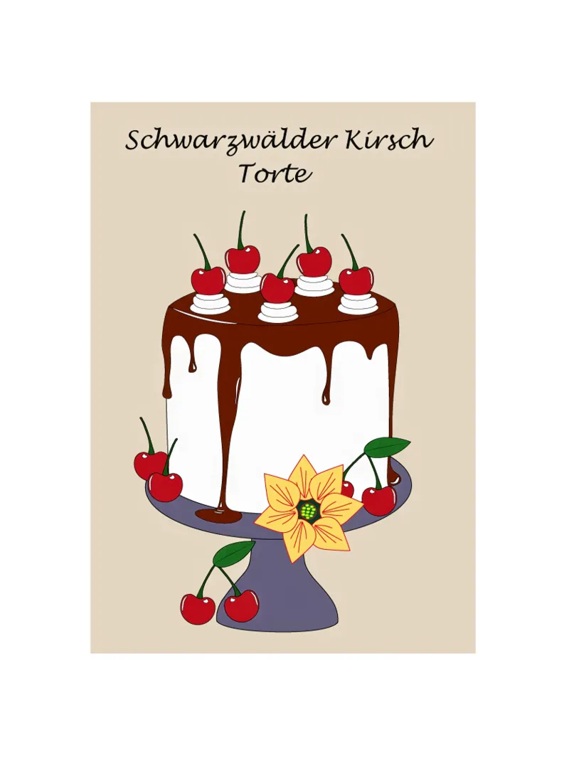 Gateau della Foresta Nera poster con telaio in plastica da SunflowerDE