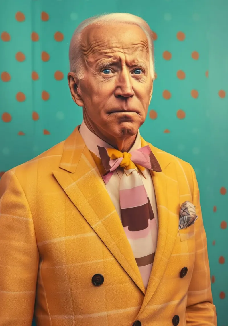 Joe Biden Fashion Art tela con Cornice a cassetta da Lootprint