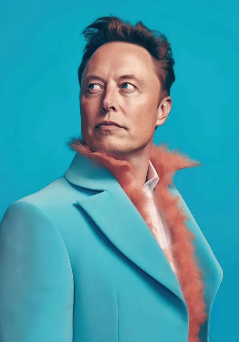 Elon Musk Fashion Art tela con Cornice a cassetta da Lootprint