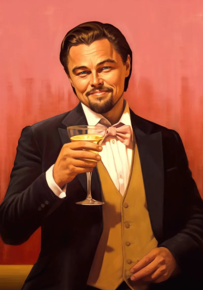 Leonardo DiCaprio Cheers Art pellicola backlit da Lootprint