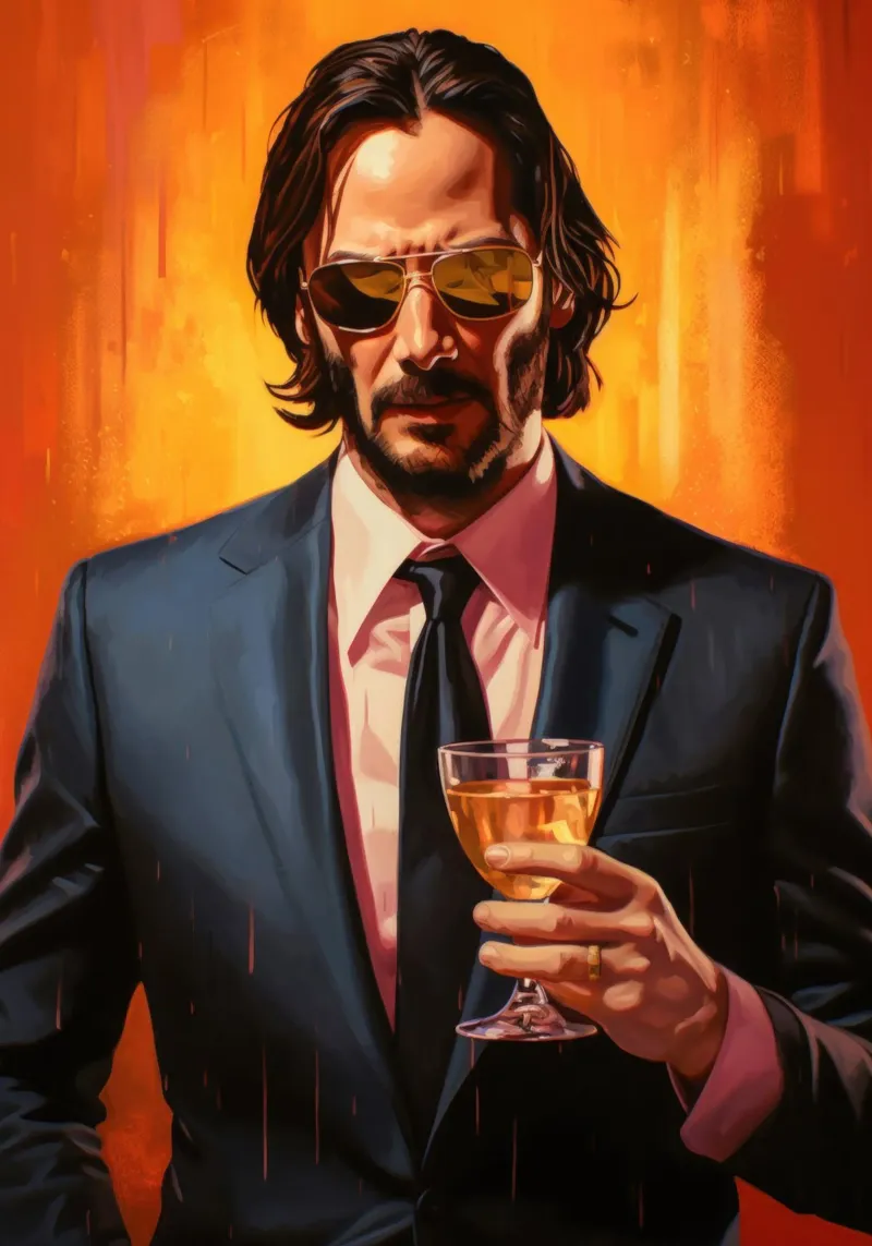 John Wick with a Drink Art plexiglass da Lootprint
