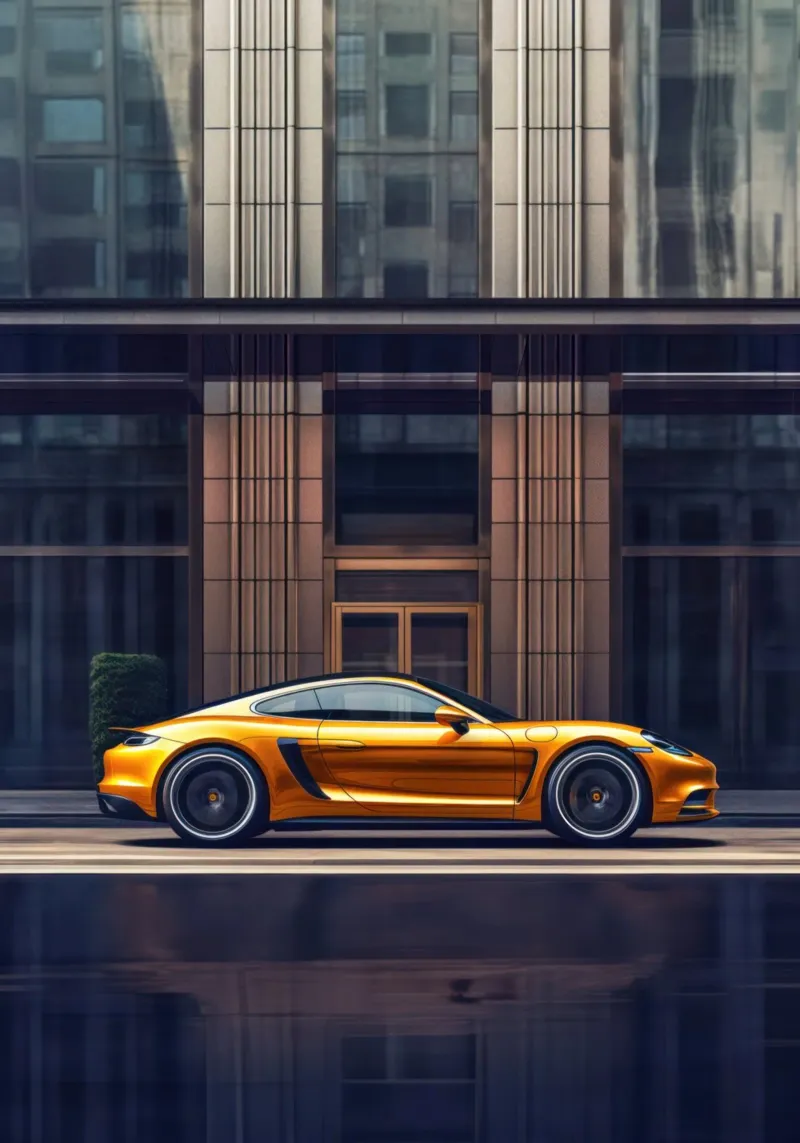 Porsche 911 Turbo poster con telaio in legno da Lootprint