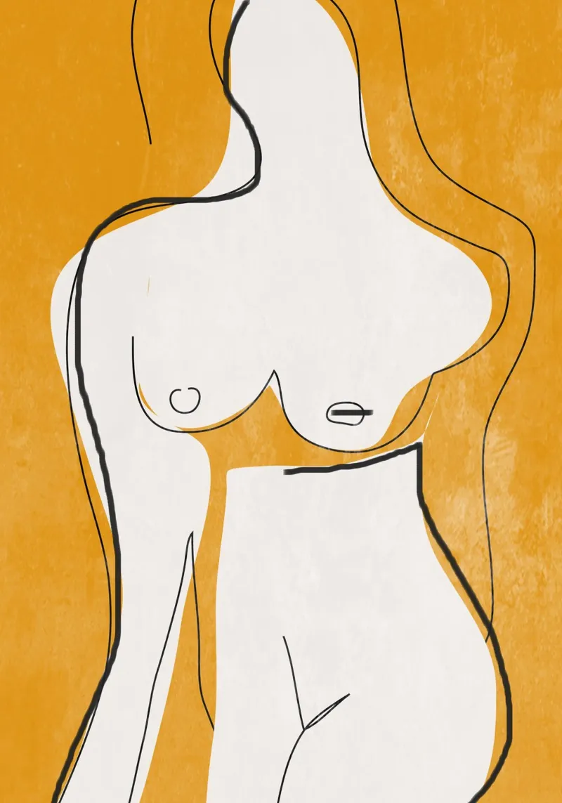 Abstract Line Art Nude alu-dibond by ThingDesign