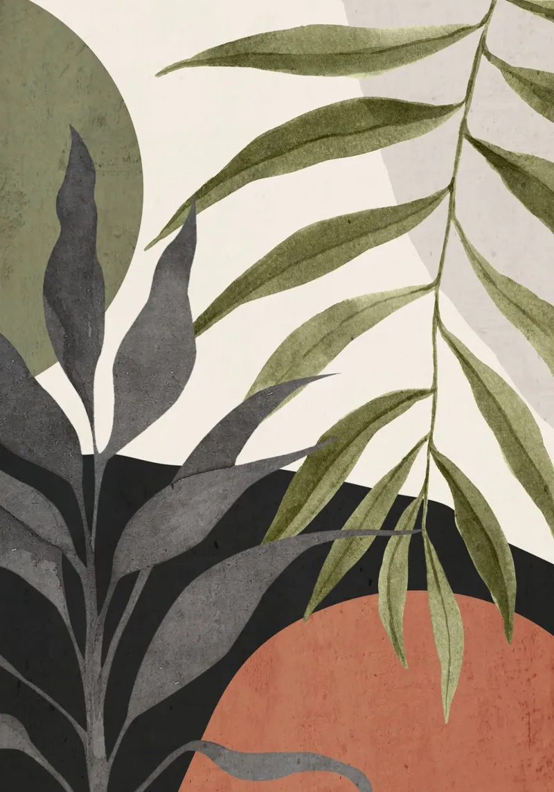 Arte astratta Foglie tropicali 92 carta hahnemühle da ThingDesign